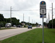 large sign on highway 1