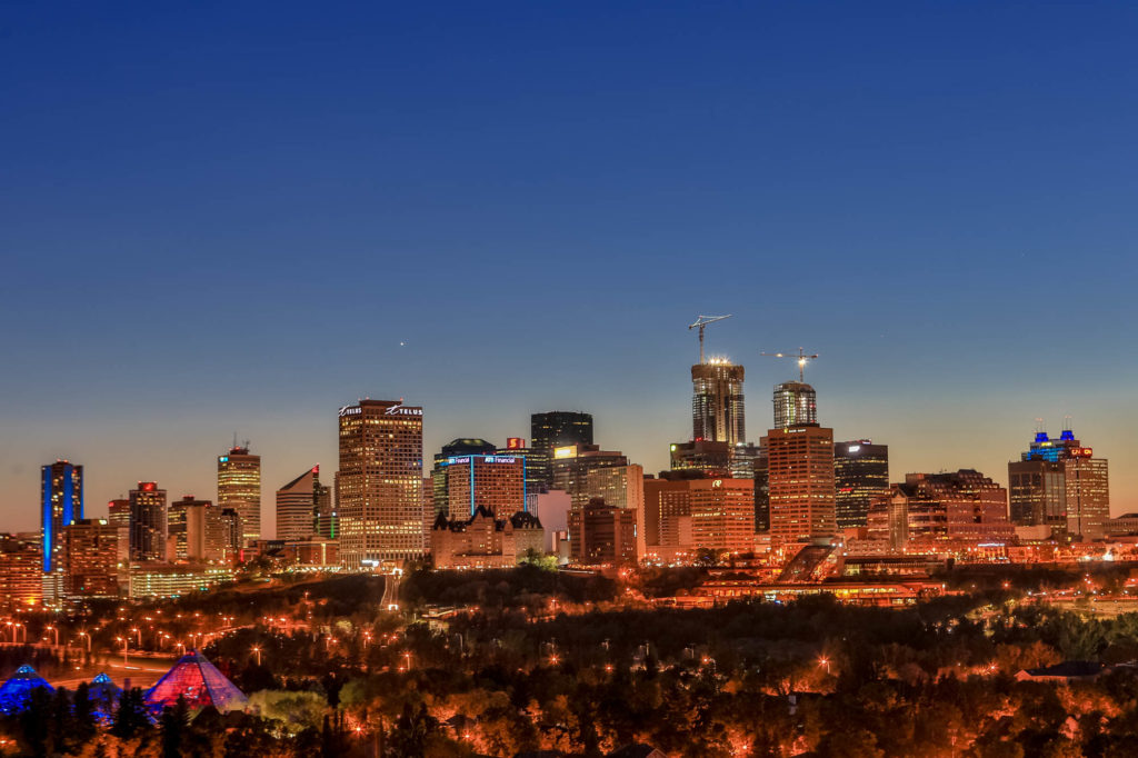 edmonton at blue hour