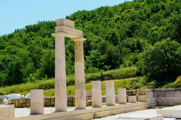 View of the Palace of Aigai (Aegae) in Macedonia, Greece