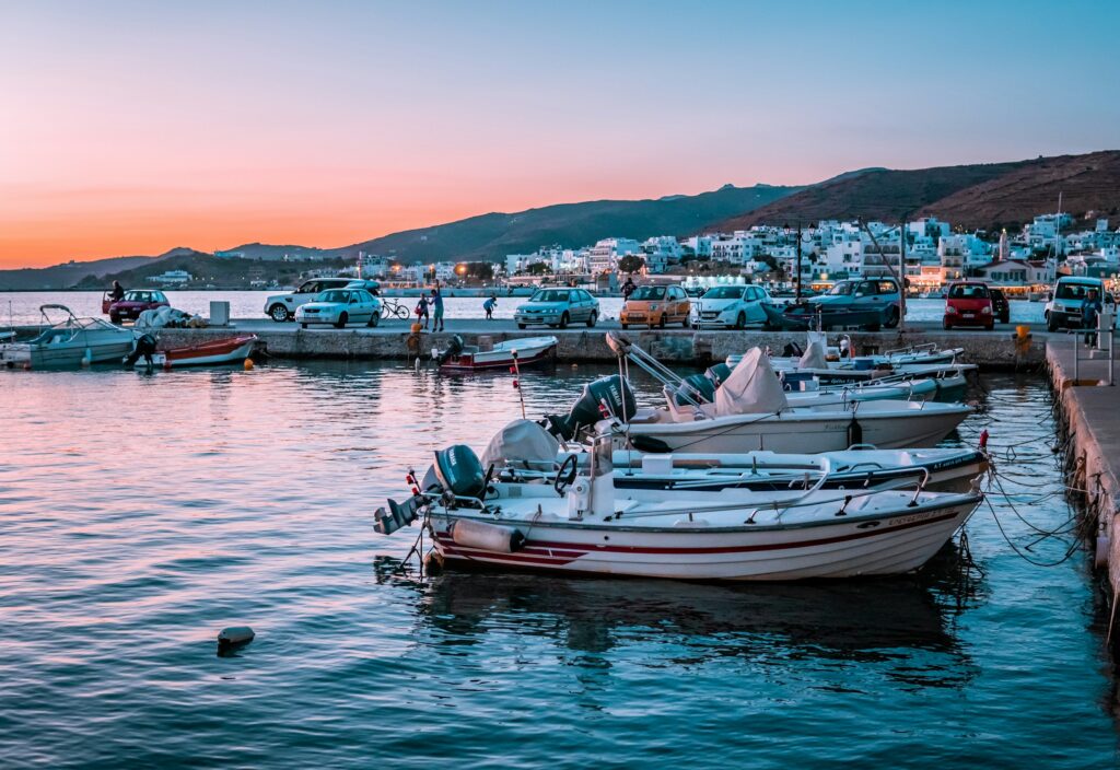 on the docks by Tinos Greece