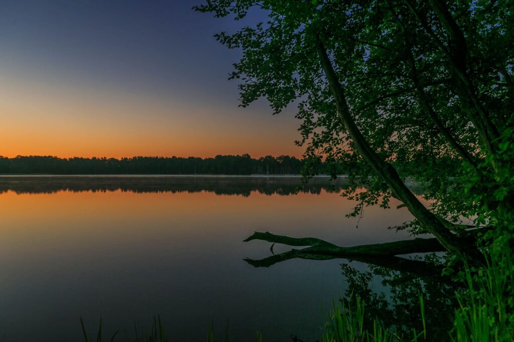 Lake Galve at Sunrise in Lithuania.