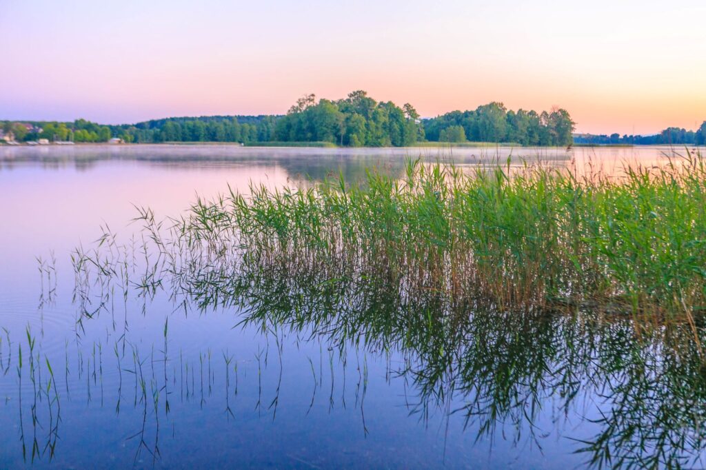 Lake Galve at Sunrise in Lithuania.