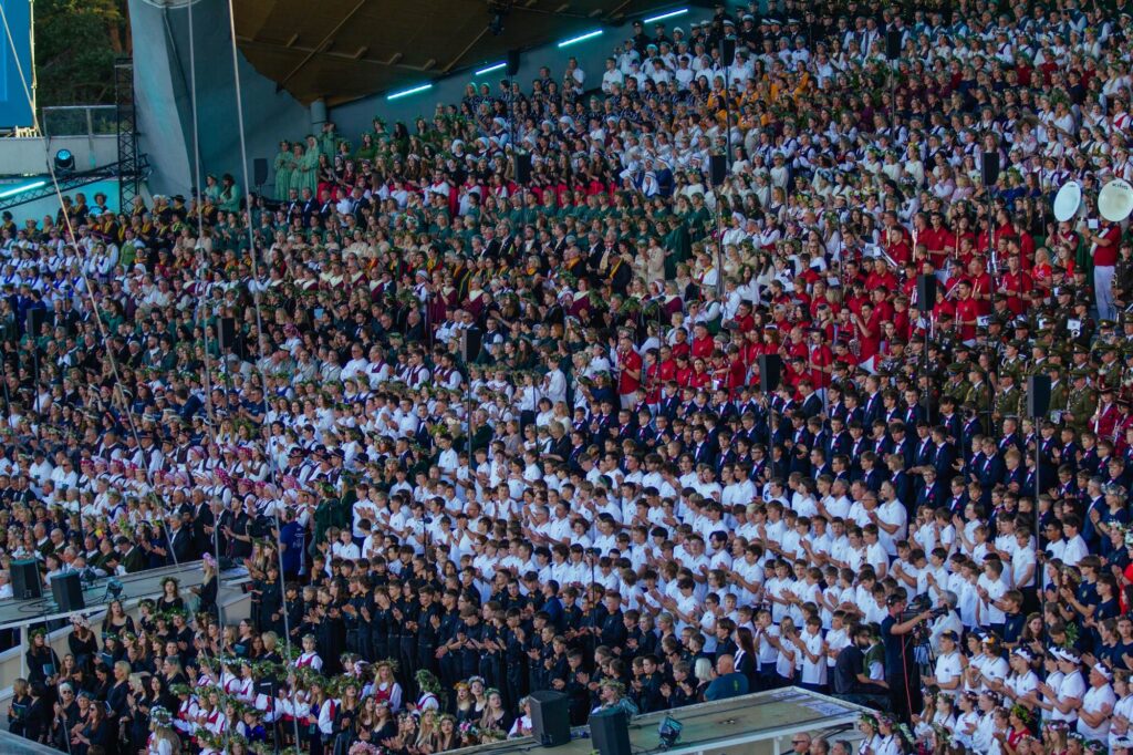 A crowd during the ceremony of Lithuanian Songs Festival