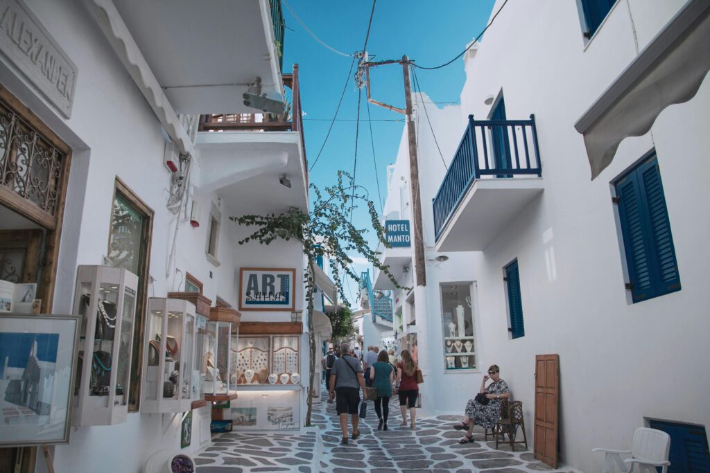 Streets of Mikonos Greece