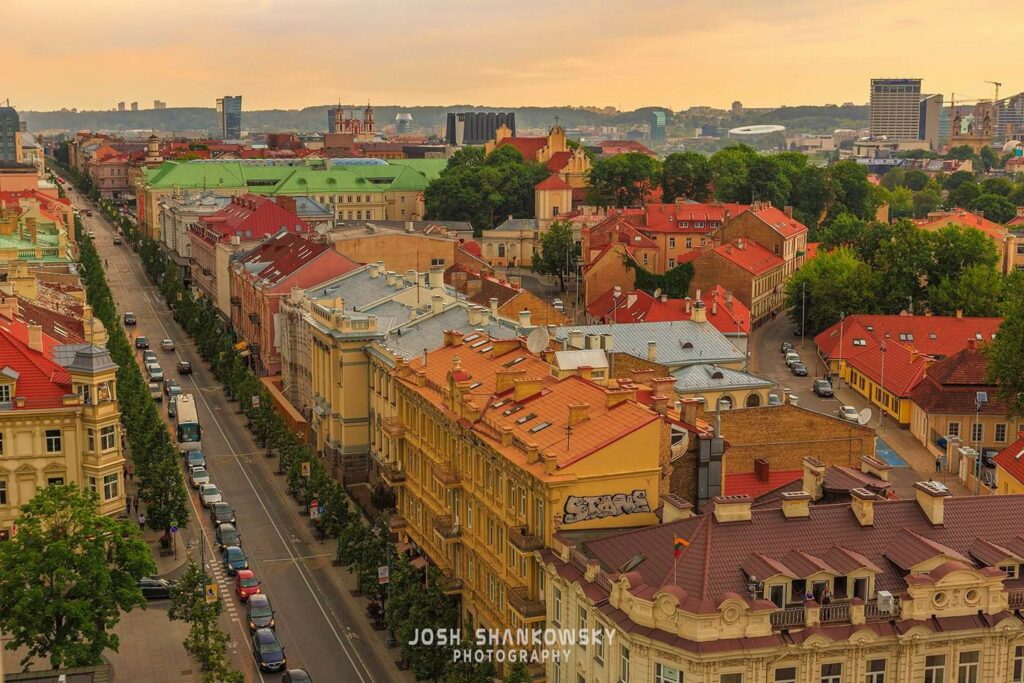 Vilnius Lithuania as photographed from the bell tower